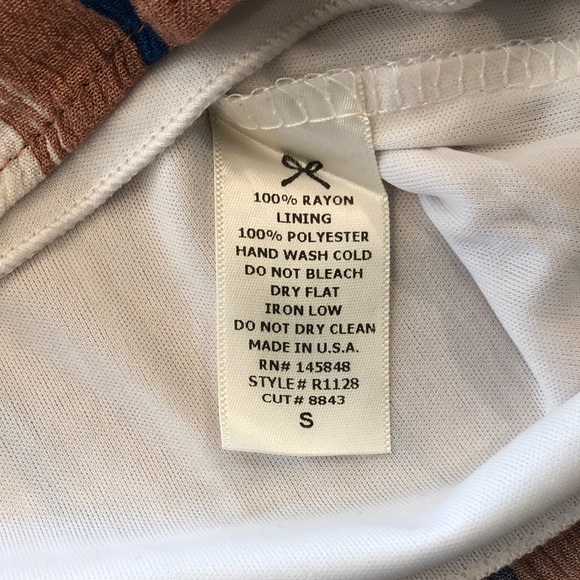 Everly Striped V-Neck Tie-Waist Romper in Rust and Cream - Picture 5 of 11